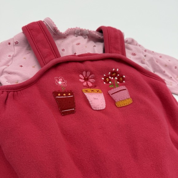 Carter's Other - Vtg Carter's 12 Month Pink Overalls Y2K Jumpsuit Springtime Flowers 2 Piece Set